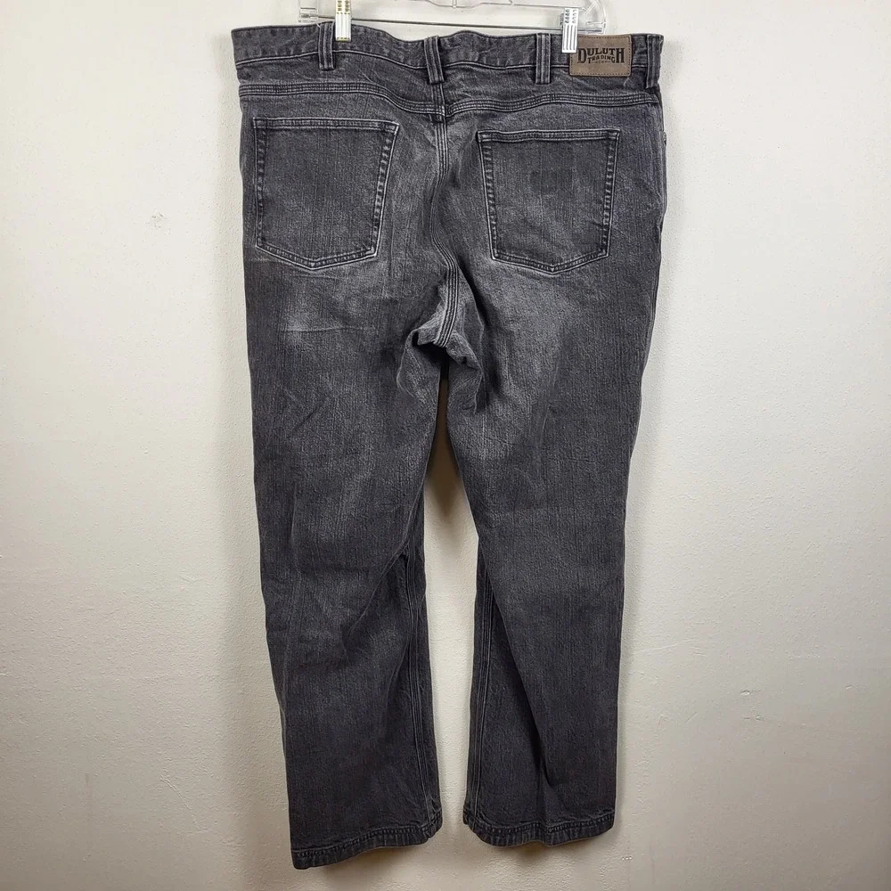 Duluth Trading Ballroom Flex Jeans Mens 42x32 Black Relaxed Fit Stretch Denim